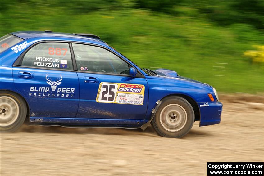 Jimmy Pelizzari / Bryce Proseus Subaru WRX on SS3, Woodtick Hollow.