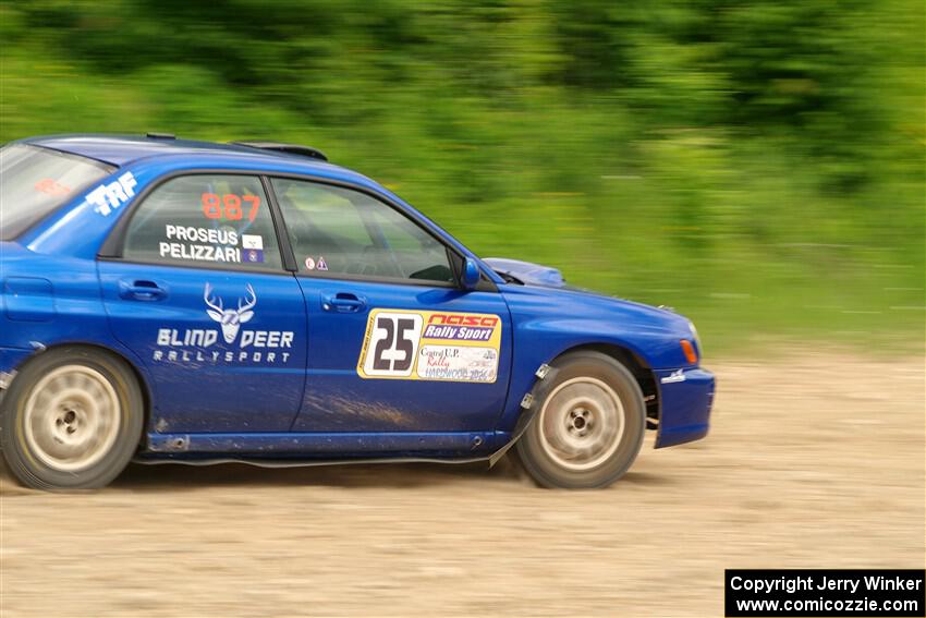 Jimmy Pelizzari / Bryce Proseus Subaru WRX on SS3, Woodtick Hollow.