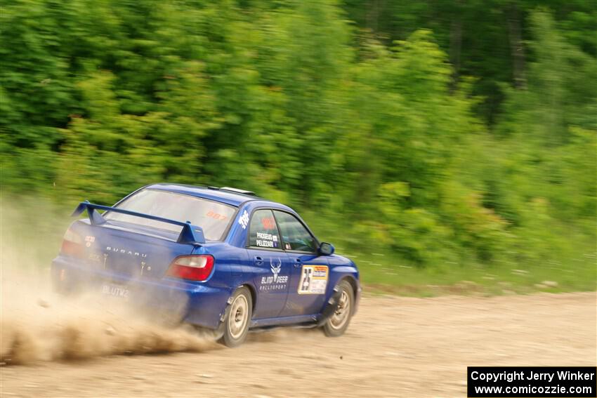 Jimmy Pelizzari / Bryce Proseus Subaru WRX on SS3, Woodtick Hollow.