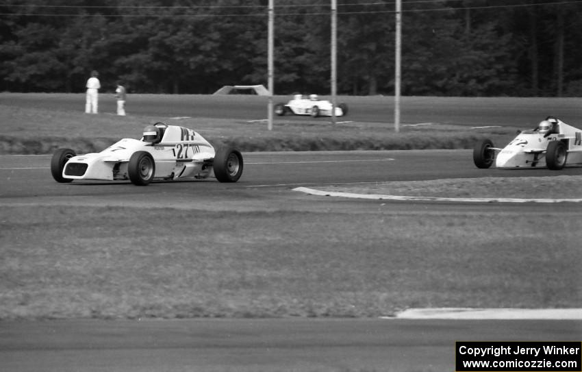 Tony Foster's Van Diemen RF83 and Jim Render's Van Diemen RF84 Formula Fords exit turn 10.