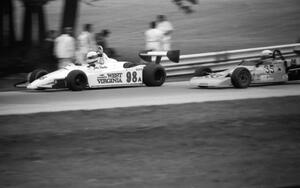 John Fowler's Ralt RT-4 Formula Atlantic passes Dennis Ehrie's Lola T-252 Formula Continental