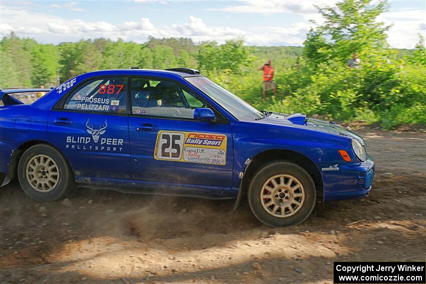 Jimmy Pelizzari / Bryce Proseus Subaru WRX on SS5, Chainsaw Junksin.