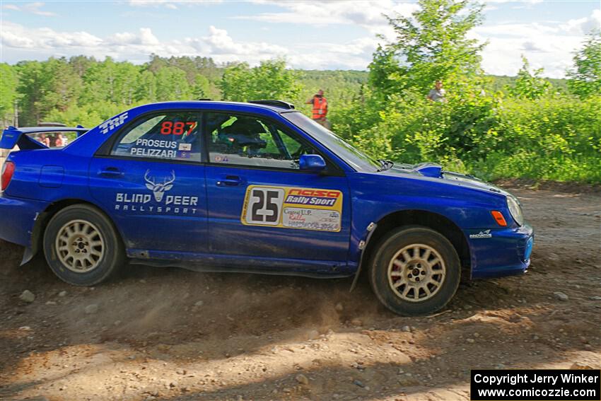 Jimmy Pelizzari / Bryce Proseus Subaru WRX on SS5, Chainsaw Junksin.