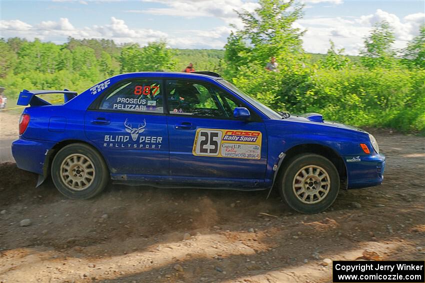 Jimmy Pelizzari / Bryce Proseus Subaru WRX on SS5, Chainsaw Junksin.