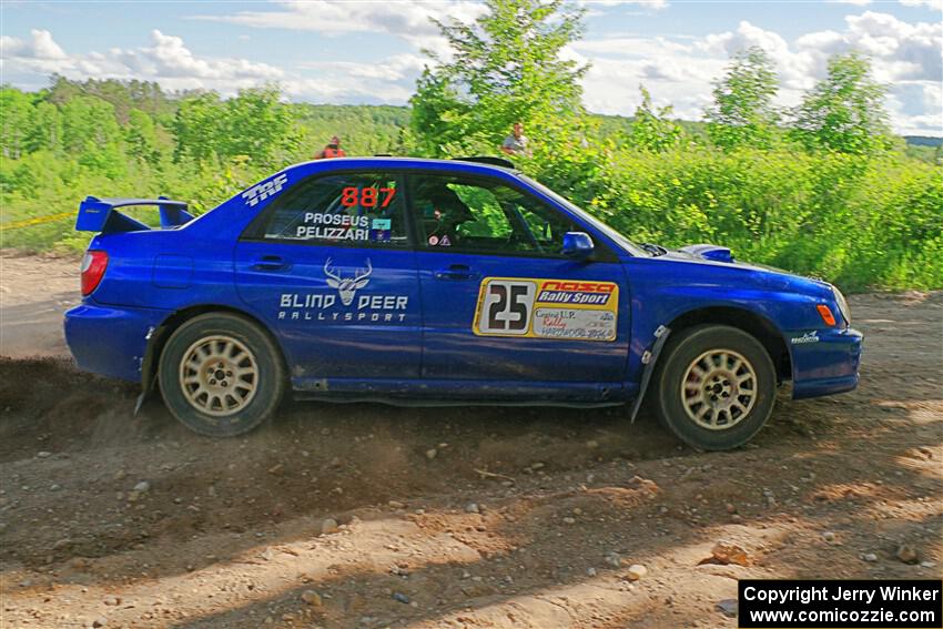 Jimmy Pelizzari / Bryce Proseus Subaru WRX on SS5, Chainsaw Junksin.
