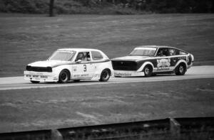 Carl Liebich's GT-5 Honda Civic ahead of Jerry Clinton's GT-4 Datsun B210