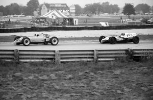 Bill Bowman's Caracal D and Franz Fleischli's Stiletto Formula Vees battle uphill out of turn 5.