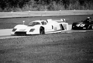 Mike Engstrand's March 73A/Chevy A Sports Racer followed by Tom Harrer's Tiga SC83 Sports 2000