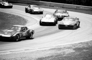 A gaggle of GT-1 cars in Canada Corner