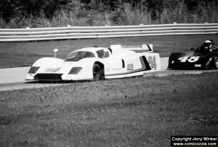 Mike Engstrand's March 73A/Chevy A Sports Racer followed by Tom Harrer's Tiga SC83 Sports 2000