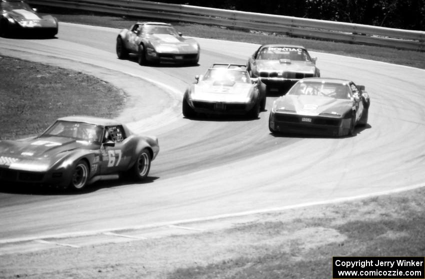 A gaggle of GT-1 cars in Canada Corner