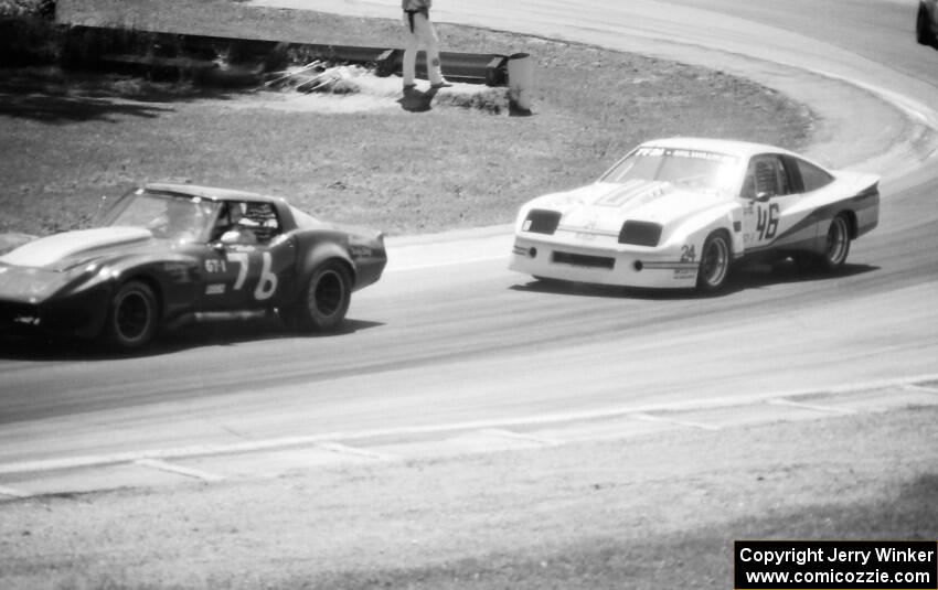 Kent Keller's GT-1 Chevy Corvette is chased by Keith Feldott's GT-1 Chevy Monza Mirage