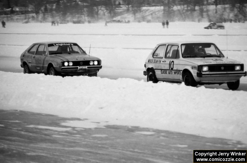 (10) B.J. Greber / Tori Kittredge / Bob Fischer VW Rabbit and (88) Don Roderick / Herb Stumpf VW Scirocco