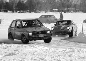 Bob Kosky's VW Rabbit chased by Bill Lender's SAAB Sonnet II