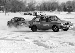 Bob Kosky's VW Rabbit chased by Bill Lender's SAAB Sonnet II