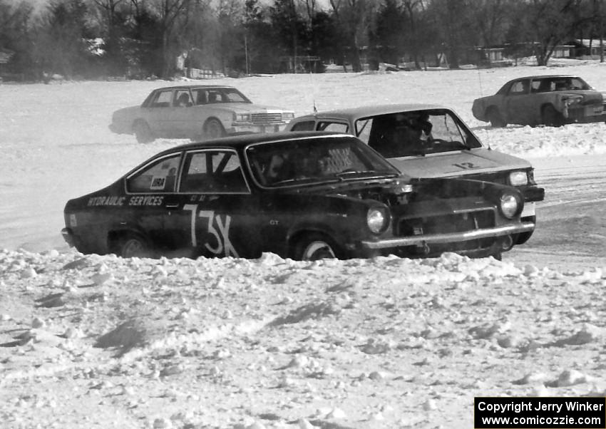 Ray Miller's Chevy Vega V-8 about to be passed by Herm Johnson's VW GTI