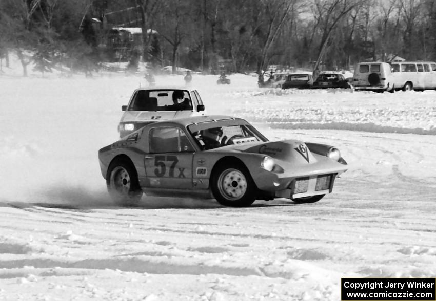 Ken Cich's Volvo V-6 powered SAAB Sonnet II chased by Herm Johnson's VW GTI