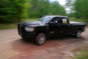 A Dodge Ram 2500 pickup sweeps SS3, Norway Home.