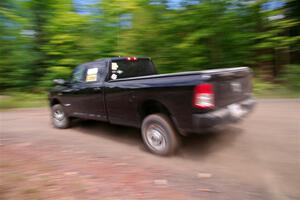 A Dodge Ram 2500 pickup sweeps SS3, Norway Home.