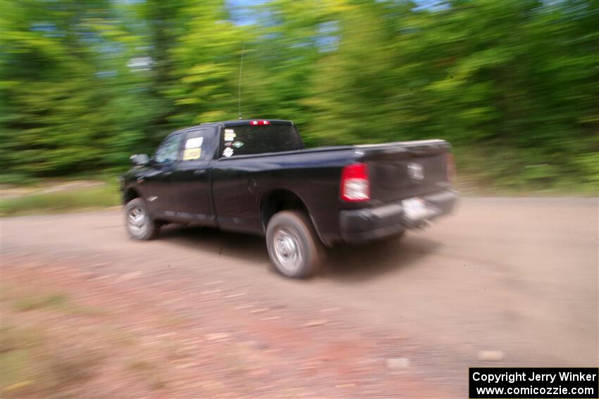 A Dodge Ram 2500 pickup sweeps SS3, Norway Home.