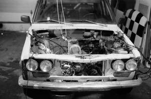 Engine work being done to the Dave Strot / Mike Winker Datsun 510 before the race.