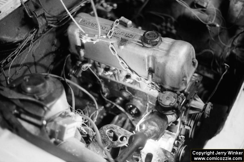 Engine work being done to the Dave Strot / Mike Winker Datsun 510 before the race.