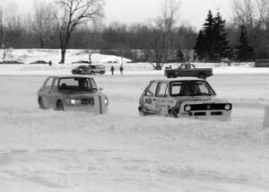 John Galloway, Sr.'s VW Rabbit followed by Joe Hauser's SAAB 99 16-valve