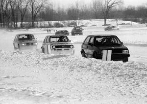 Sir Jack Brabham's VW GTI, John Galloway, Sr.'s VW Rabbit and Joe Hauser's SAAB 99 16-valve