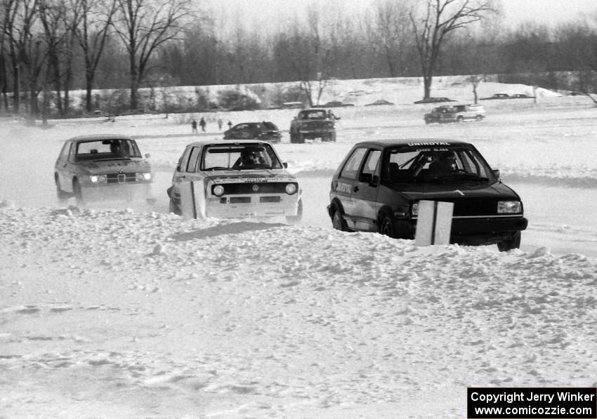 Sir Jack Brabham's VW GTI, John Galloway, Sr.'s VW Rabbit and Joe Hauser's SAAB 99 16-valve