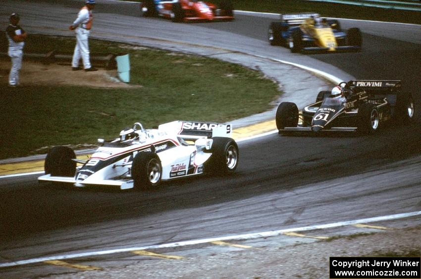 Roberto Guerrero's March 85C/Cosworth and Arie Luyendyk's Lola T-900/Cosworth
