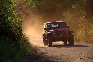 A Jeep Wrangler sweeps SS6, Norway North.