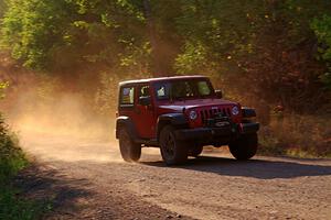 A Jeep Wrangler sweeps SS6, Norway North.