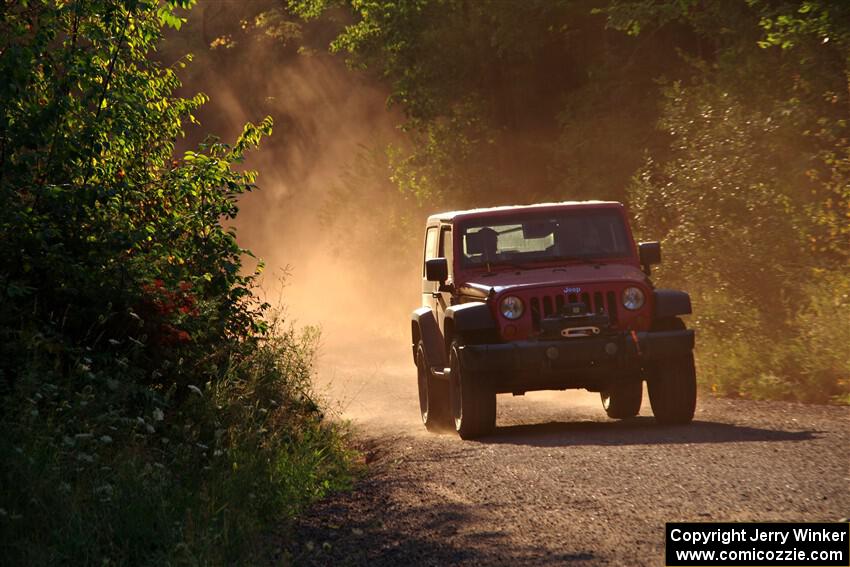 A Jeep Wrangler sweeps SS6, Norway North.