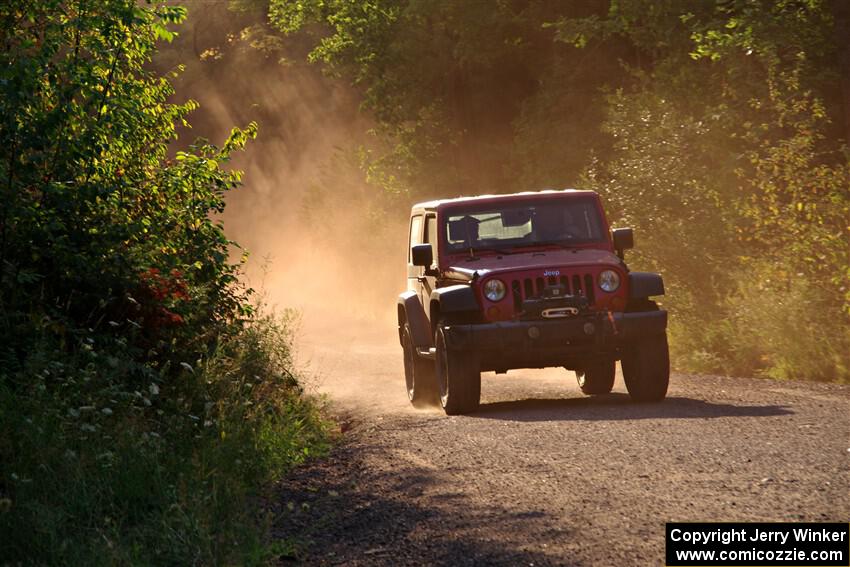 A Jeep Wrangler sweeps SS6, Norway North.