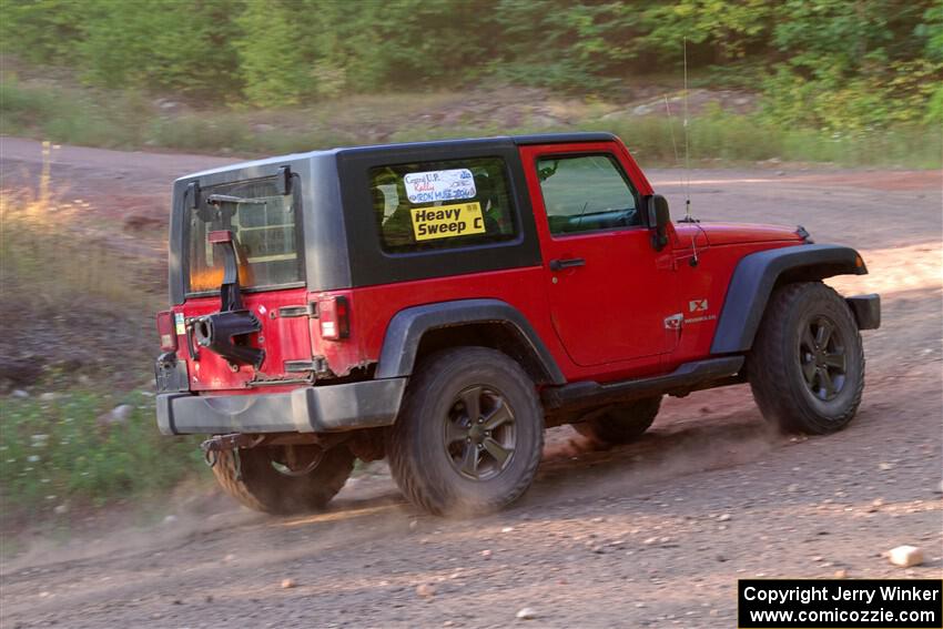A Jeep Wrangler sweeps SS6, Norway North.