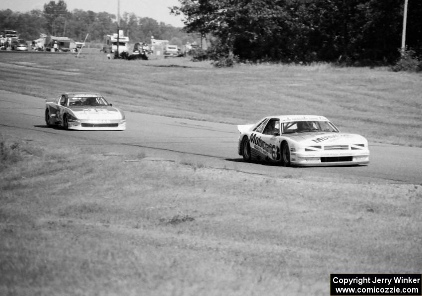 John Jones's Mercury Capri leads Paul Newman's Nissan 300ZX Turbo