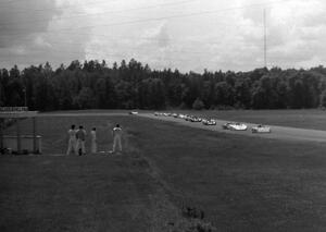 The field streams out of turn 5 into 6 on the first lap of the race.