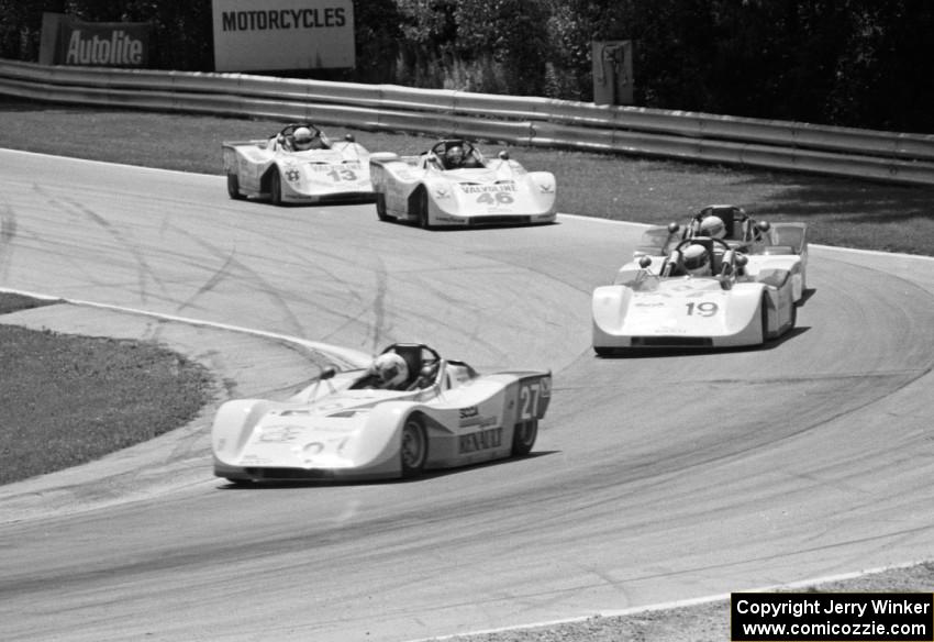 Sports Renault race: Scott Lagasse leads Mark Wyborny, ???, Ben Burrell and Tom McCabe.