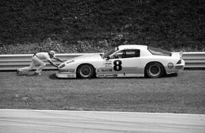 Greg Pickett's Chevy Camaro stops at turn 12