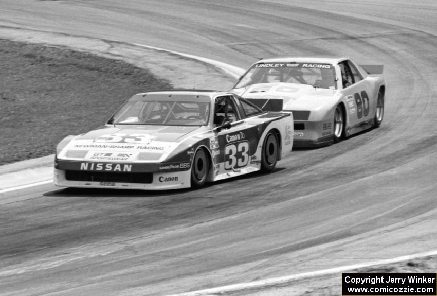 Paul Newman's Nissan 300ZX Turbo and Les Lindley's Chevy Camaro