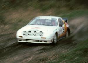 Rod Millen / Harry Ward blast down SS2 in their Open class Mazda RX-7.