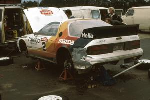 Rod Millen / Harry Ward at afternoon service in Walker in their Open class Mazda RX-7.
