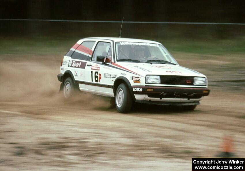 Guy Light / Jon Wickens at the fairground super special stage in their Production class VW GTI.