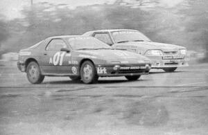 Brad McAllister / Kirk Knestis / Brian Towey Mazda RX-7 and Steve Saleen / Rick Titus Ford Saleen Mustang