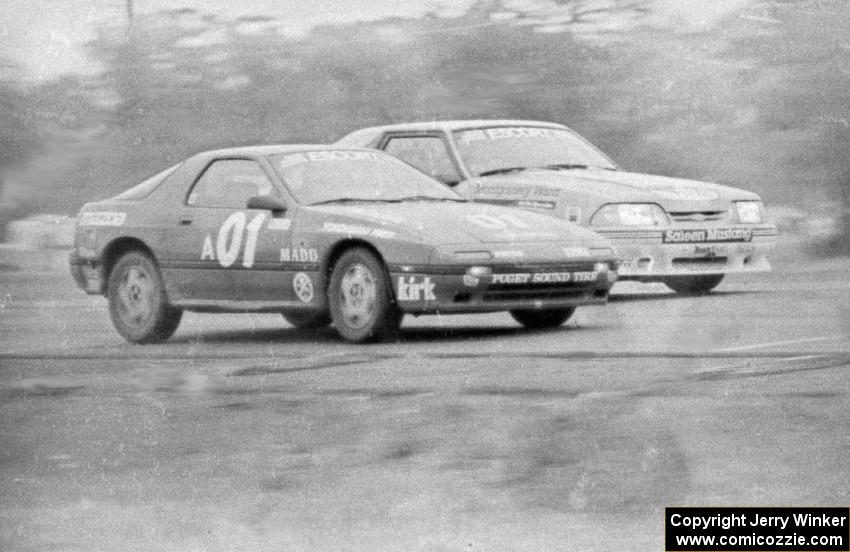 Brad McAllister / Kirk Knestis / Brian Towey Mazda RX-7 and Steve Saleen / Rick Titus Ford Saleen Mustang