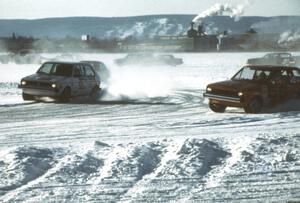 Ron Verhaagen, Sr. / Ron Verhaagen, Jr. VW Rabbit passes the Jerry Doetkott / Gene 'Dutch' Drescher Ford Fiesta