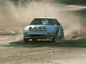 Carl Kieranen / Diane Sargent Mazda RX-7 on SS1.