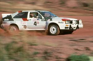 Bruno Kreibich/ Clark Bond in their Audi Quattro on SS2.