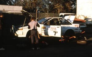 The Niall Leslie / Trish Sparrow Toyota Corolla at afternoon service.