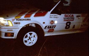 Scott Child / Steve Laverty in their Gr. A Toyota FX-16 at night.